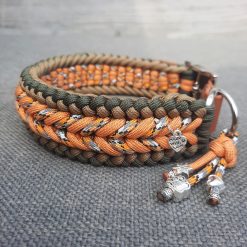 Halsband Buddy oranje lichtbruin legergroen